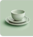 Green Plate and Bowl Set