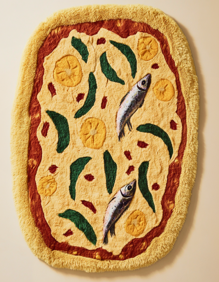 Fishy pizza rug